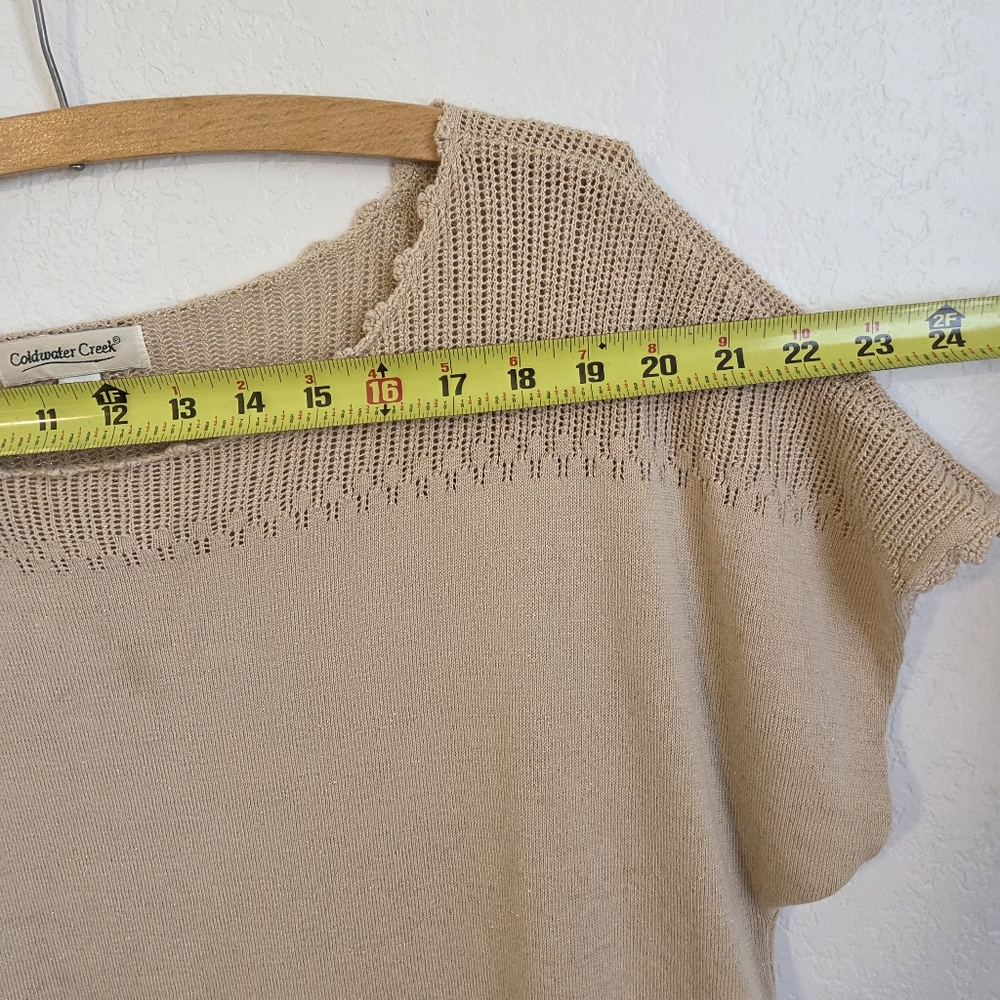 Coldwater Creek Dolman Short Sleeve Brown Metalic Knit Pullover PlusSize 1X - Picture 14 of 16